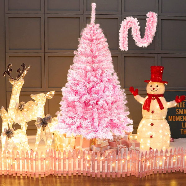 The Holiday Aisle® 2Pcs Artificial Christmas Set with 5ft Pink